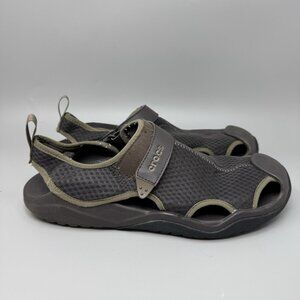Crocs Swiftwater Mesh Wave Brown Sandals Slip On Shoes 205289 Men's Size 13